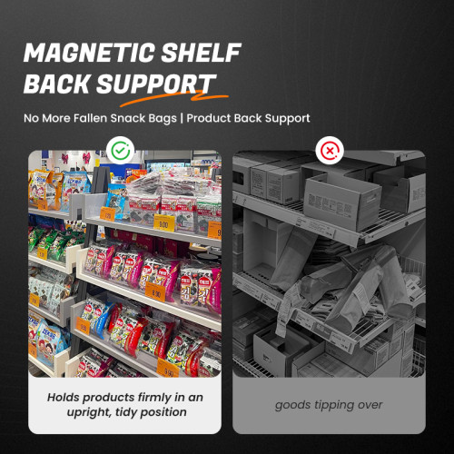 JL-54B Magnetic Shelf Back Support | Merchandise Pusher Stand | for Shelf Merchandise Display