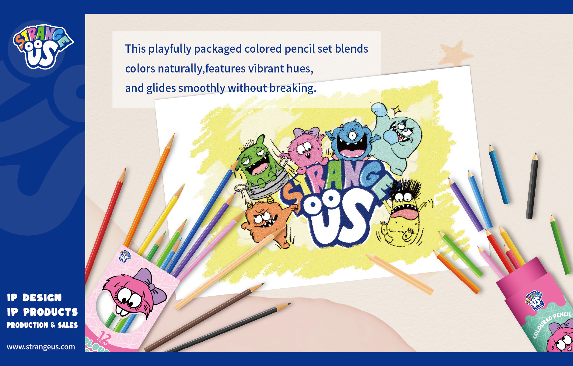 Cute Monster Click Pens