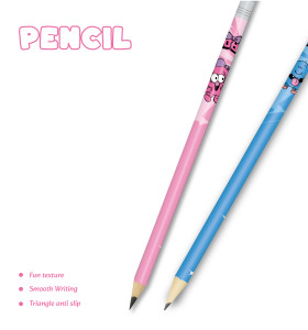 Monster Wooden Pencil with Eraser Supplies