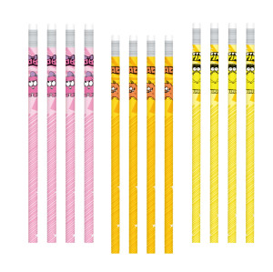 Monster Wooden Pencil with Eraser Supplies