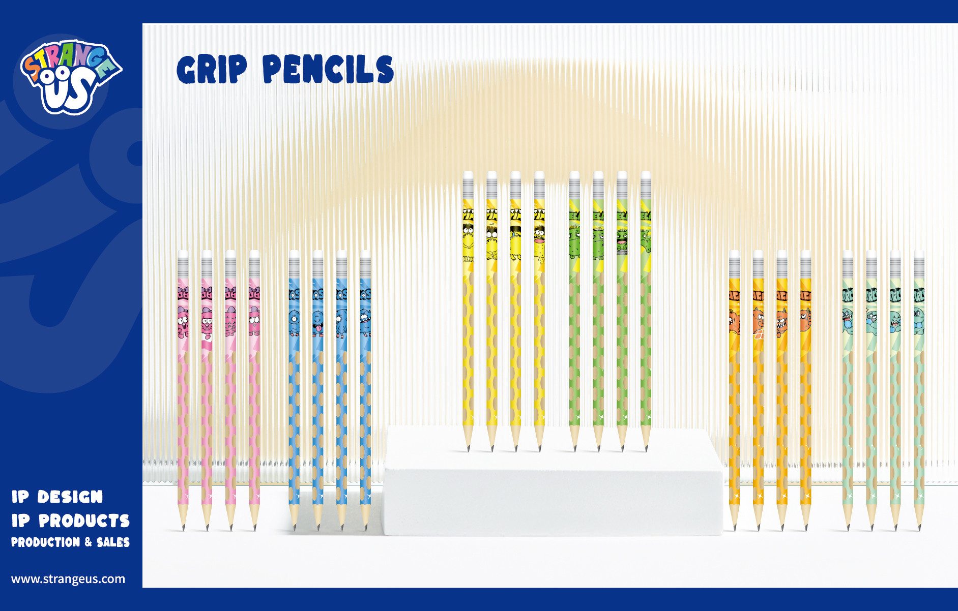 Cute Monster Click Pens