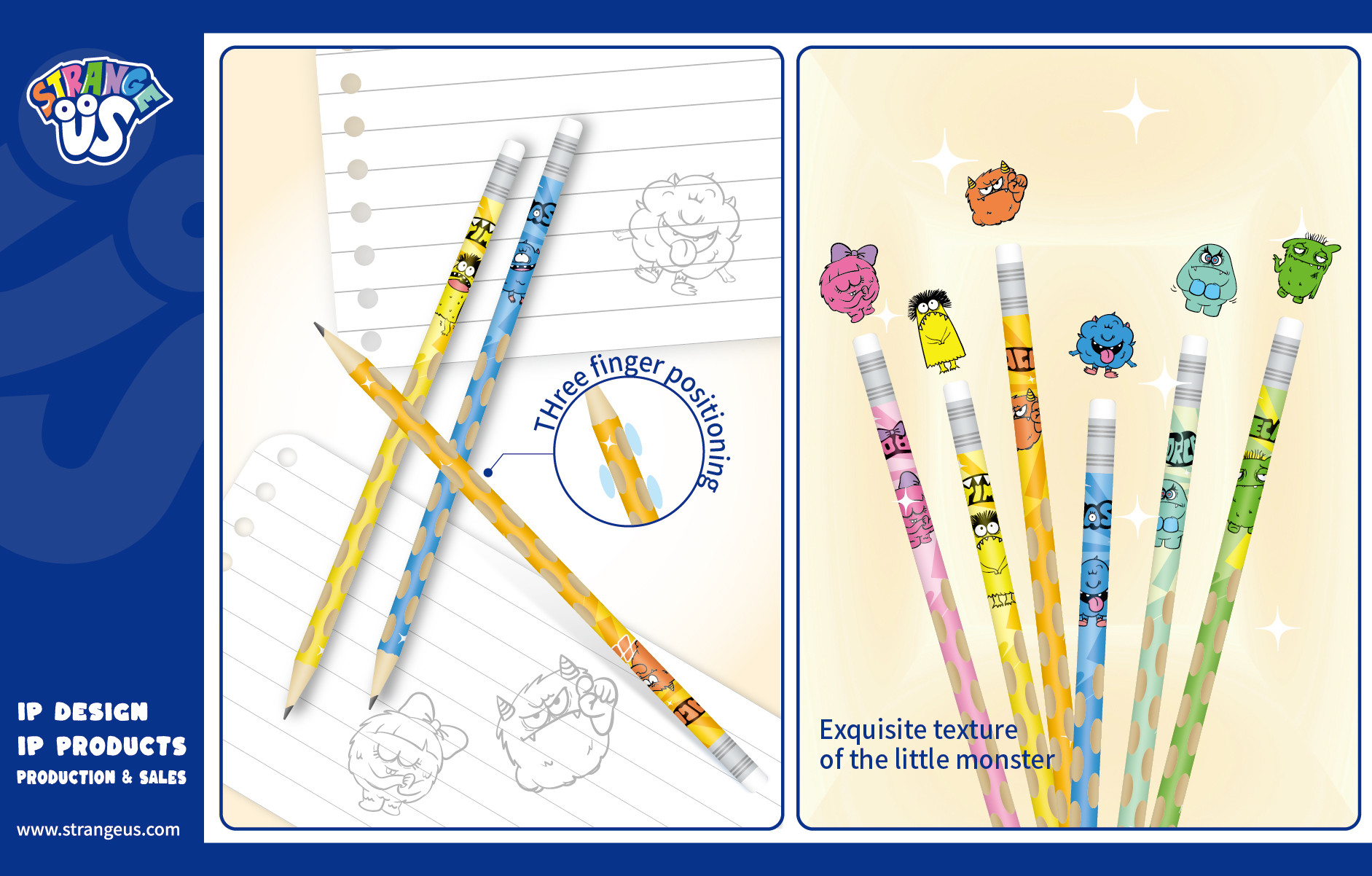 Cute Monster Click Pens
