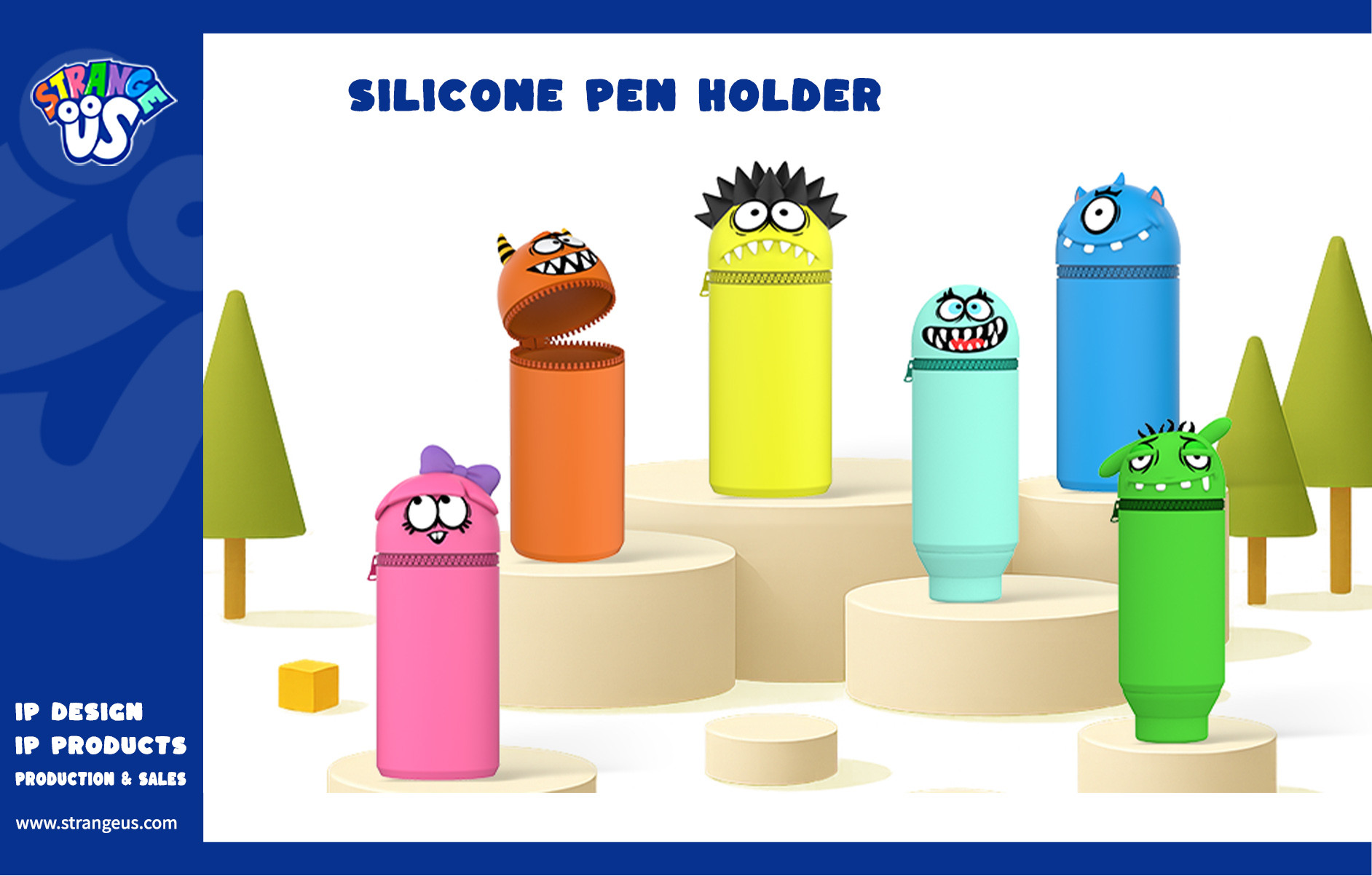 Cute Monster Click Pens