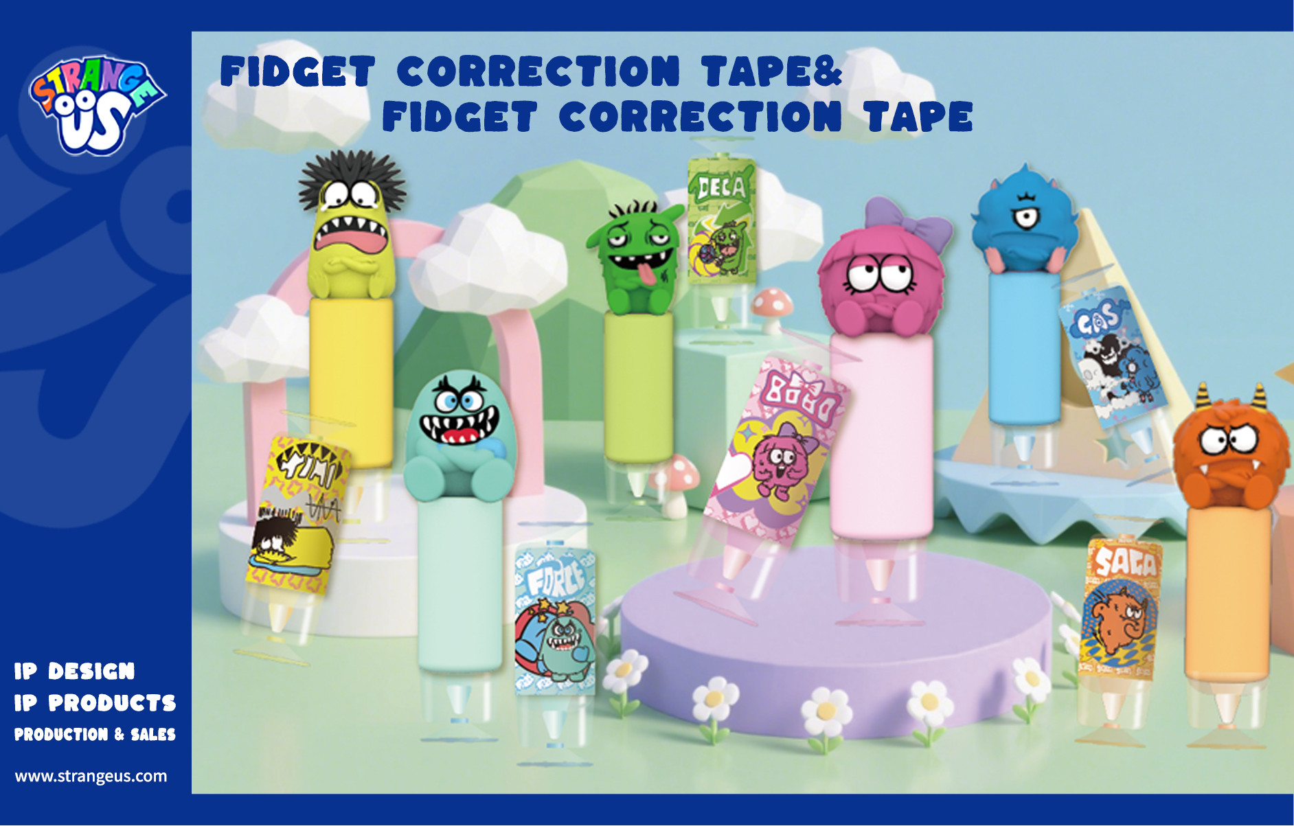 Cute Monster Click Pens