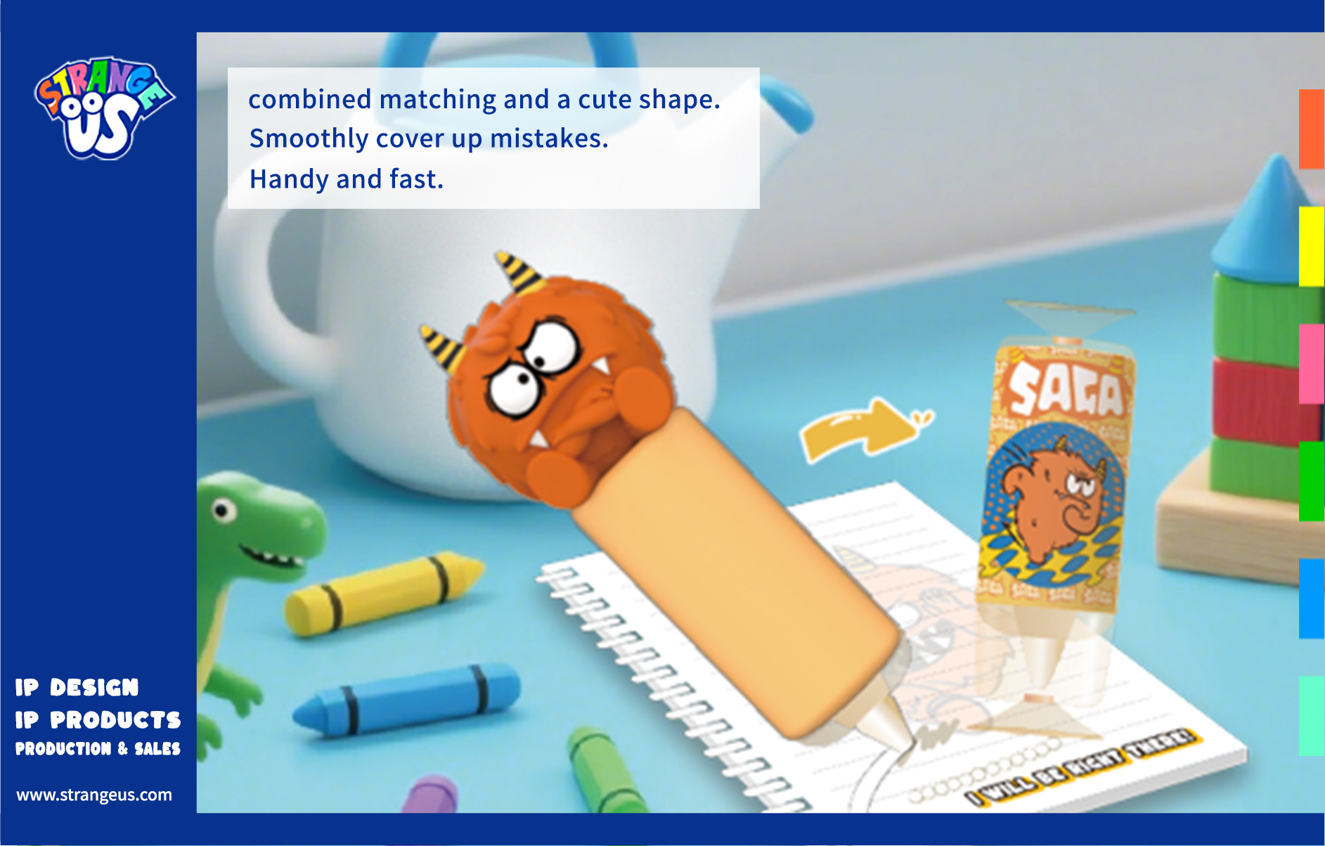 Cute Monster Click Pens