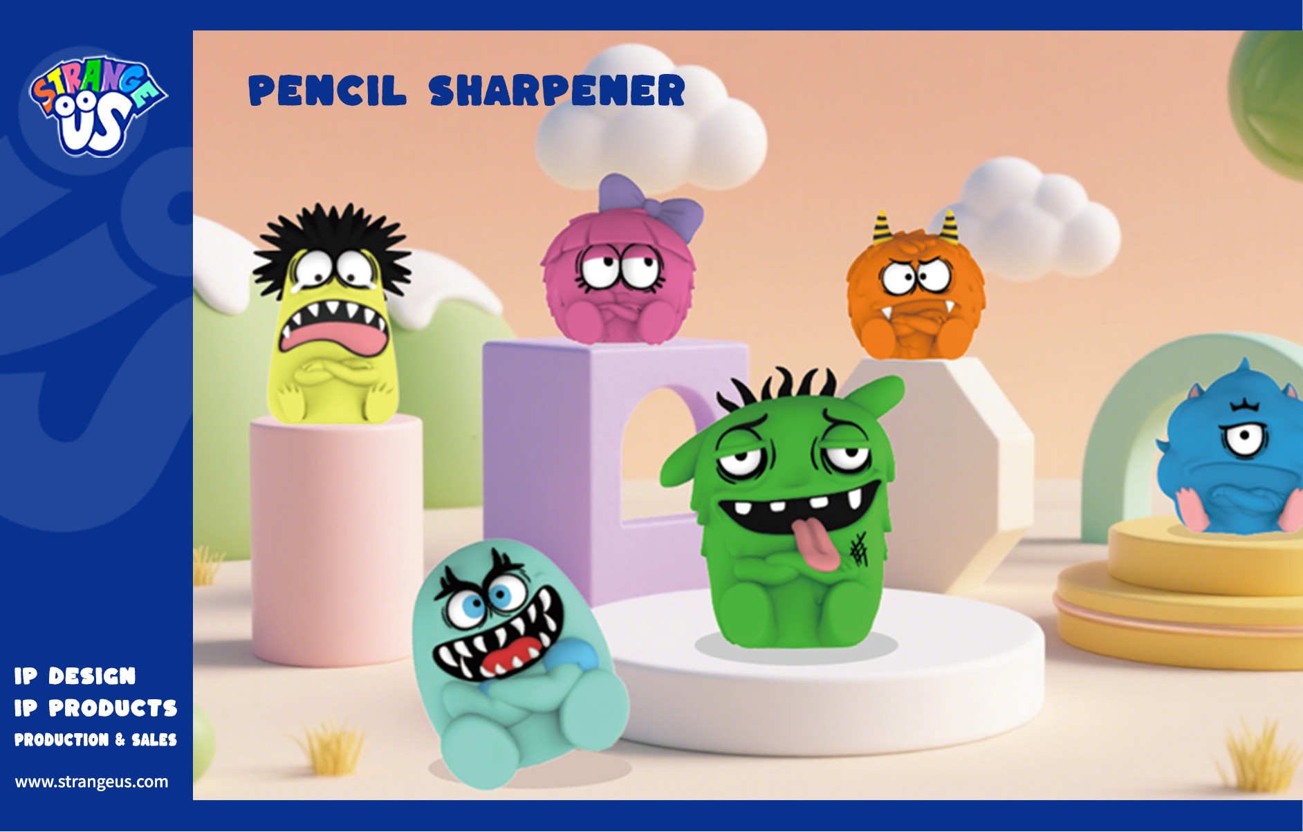 Cute Monster Click Pens