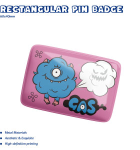 Monster Rectangular Pin Badges