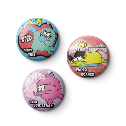 Monster Round Pin Badges