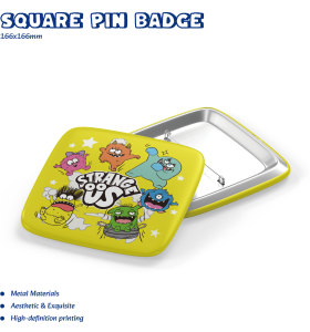 Monster Square Pin Badges