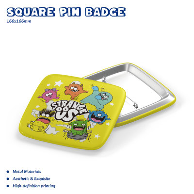 Monster Square Pin Badges