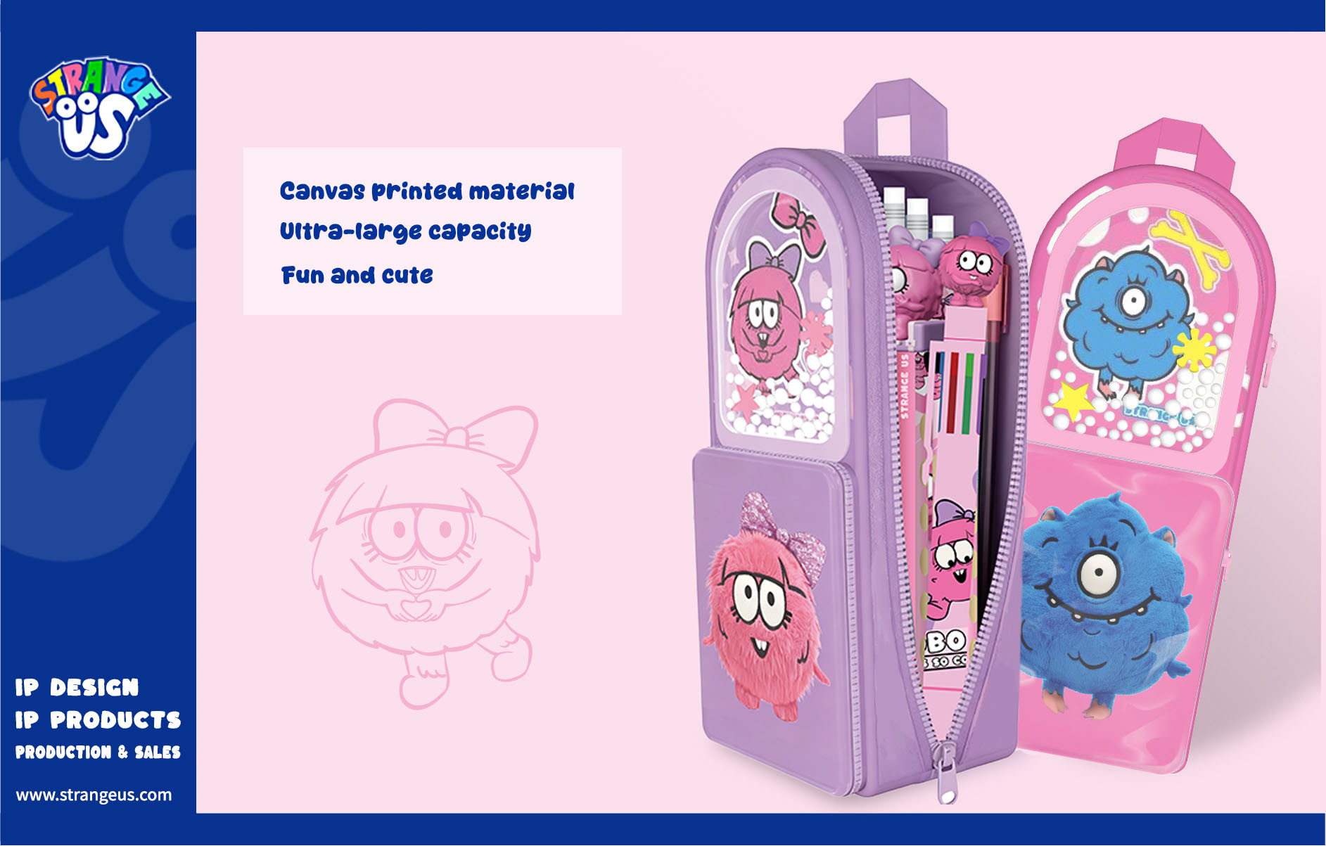 Cute Monster Click Pens