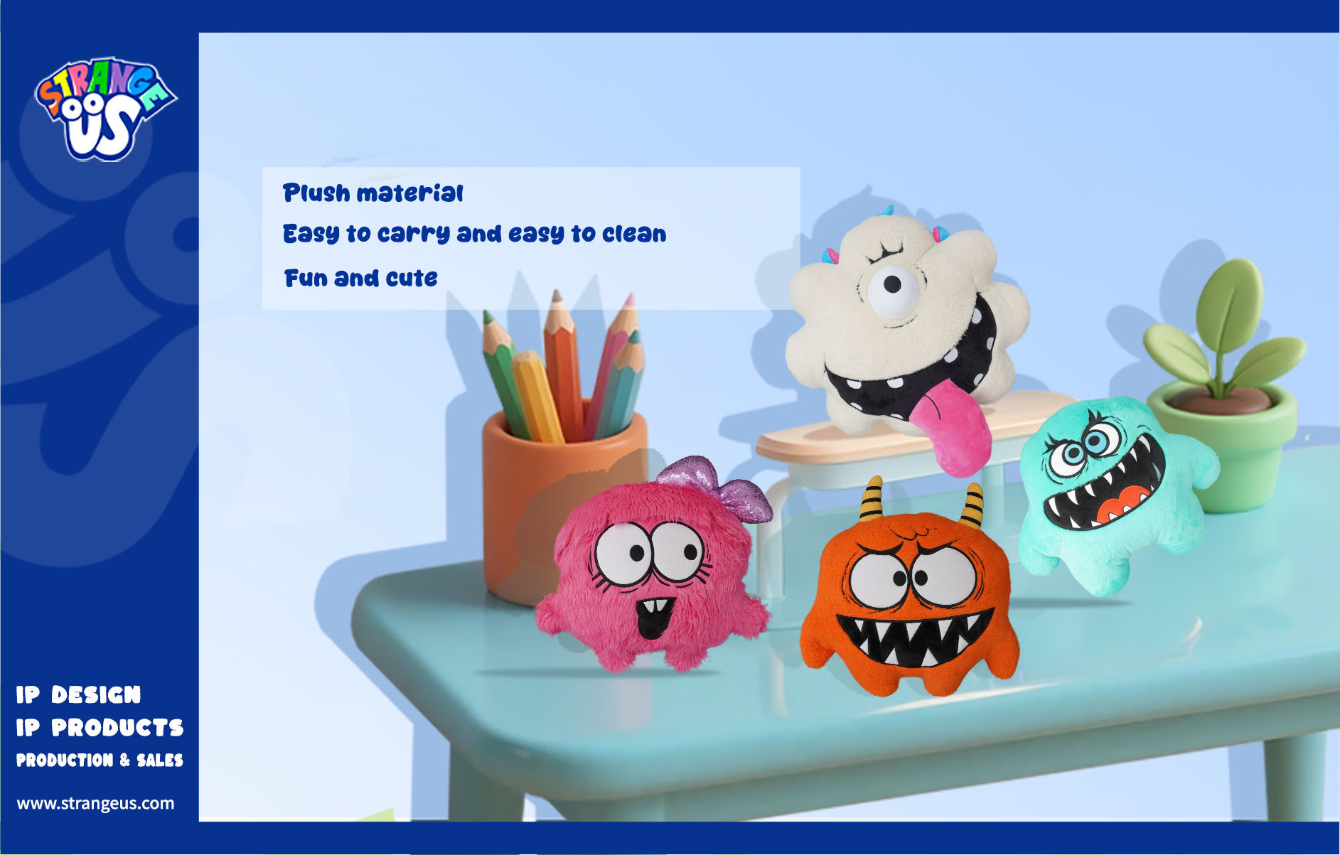 Cute Monster Click Pens