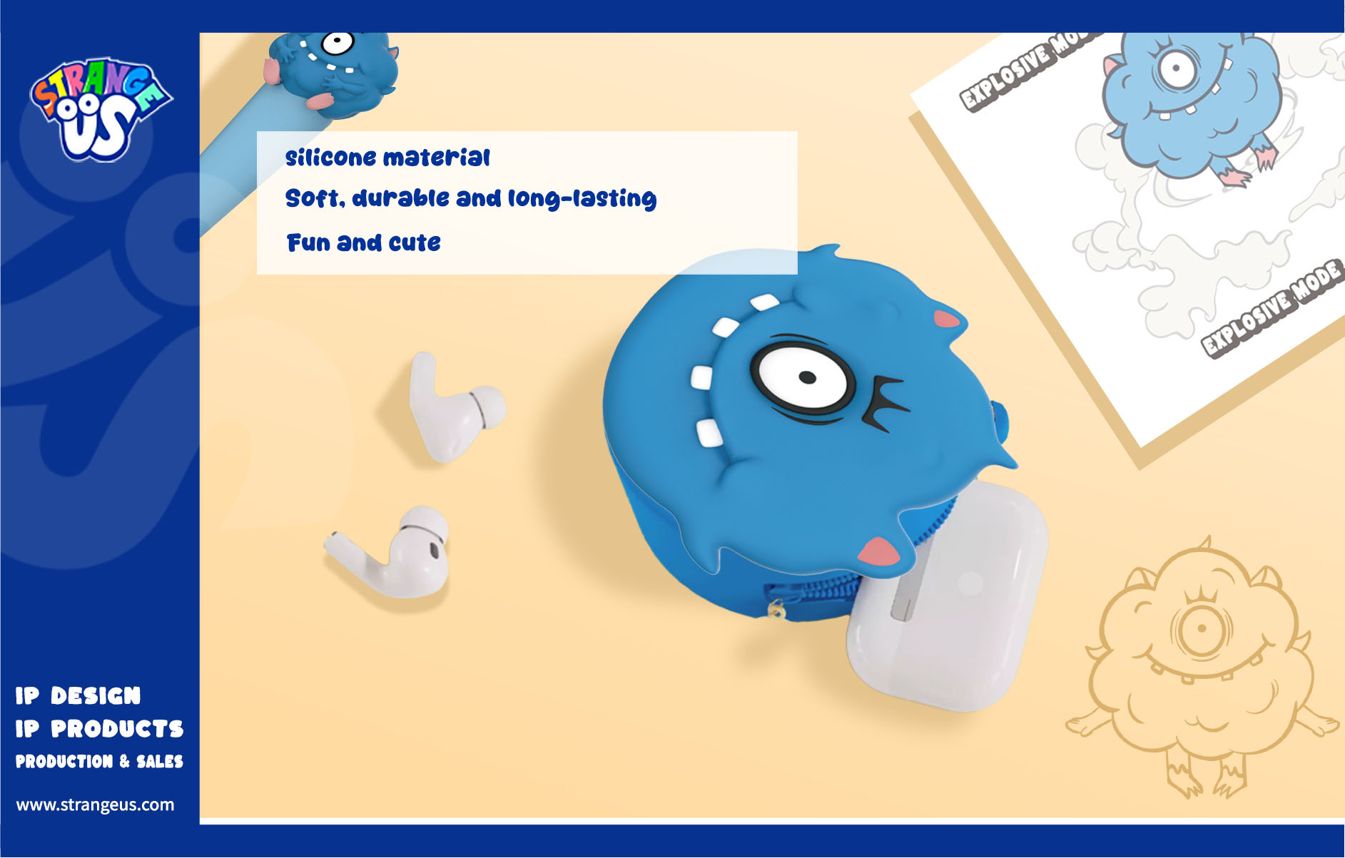 Cute Monster Click Pens