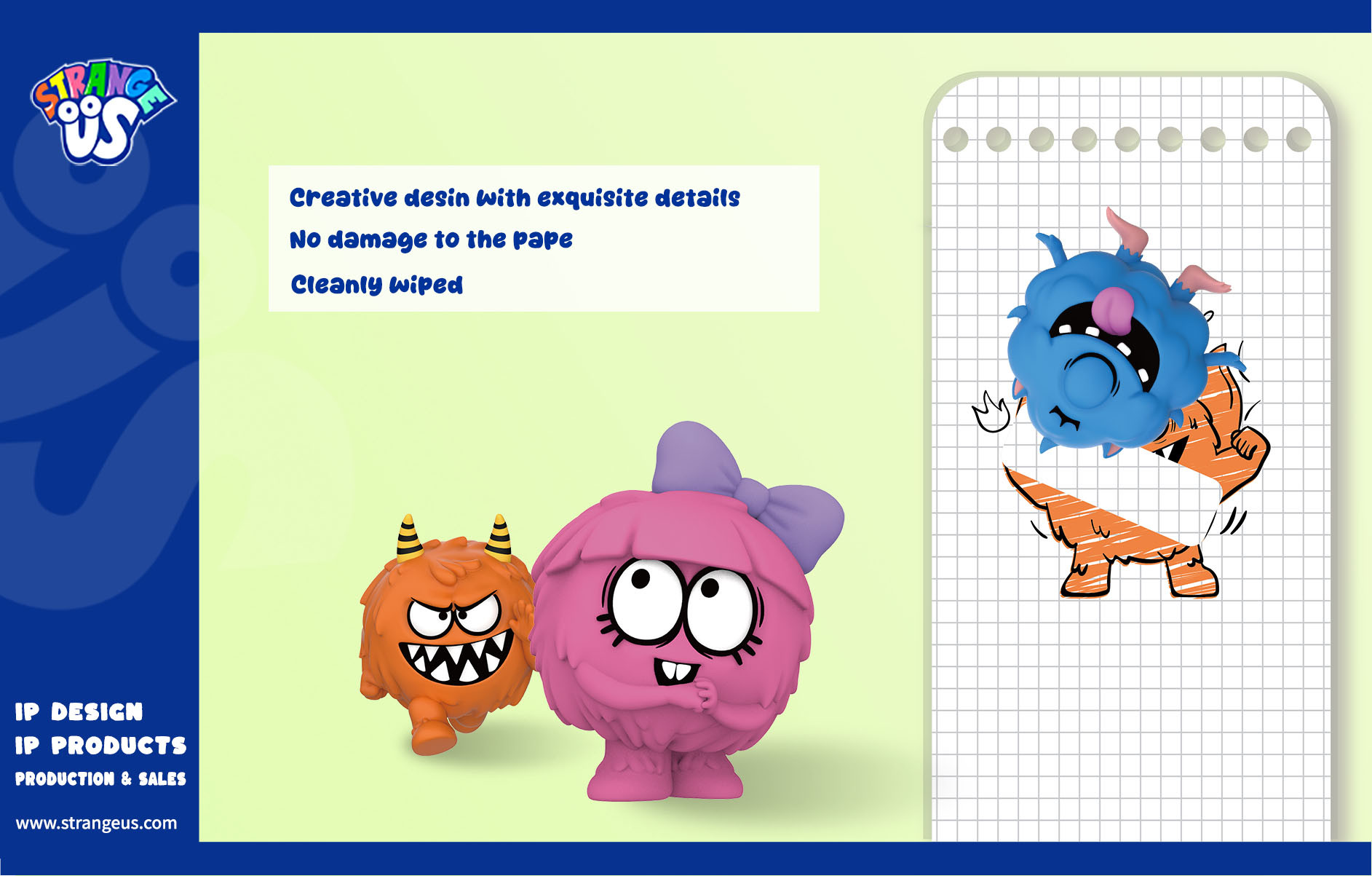 Cute Monster Click Pens