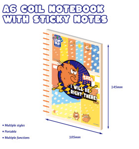 Monster A6 Coil Notebook with Sticky Notes