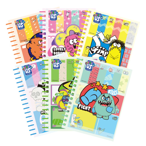 Monster A6 Coil Notebook with Sticky Notes