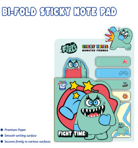 Monster Bi-fold Sticky  Note Pad