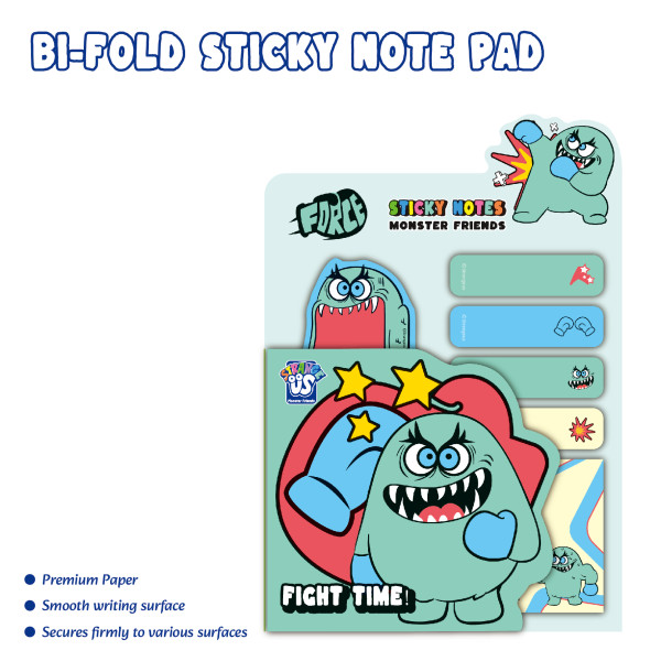 Monster Bi-fold Sticky  Note Pad