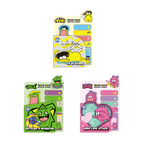 Monster Bi-fold Sticky  Note Pad