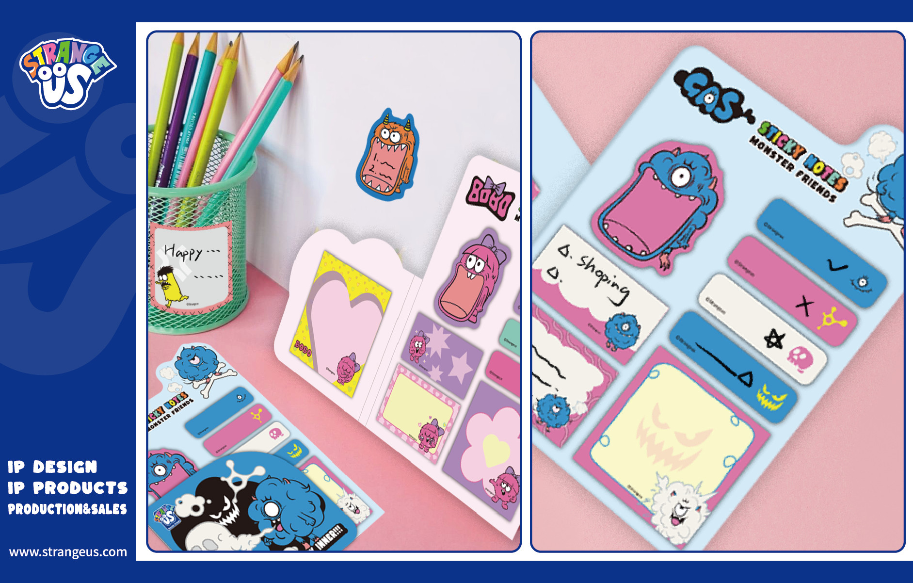 Cute Monster Click Pens