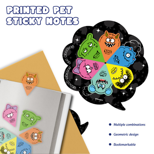 Monster Printed PET Sticky Notes
