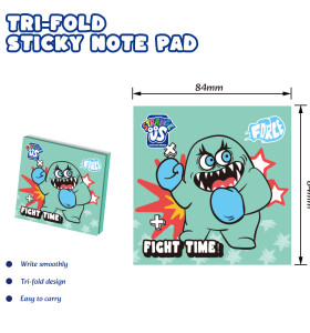 Monster Tri-fold Sticky  Note Pad