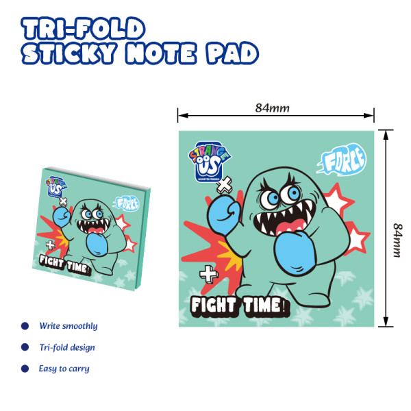 Monster Tri-fold Sticky  Note Pad