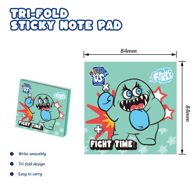 Monster Tri-fold Sticky Note Pad