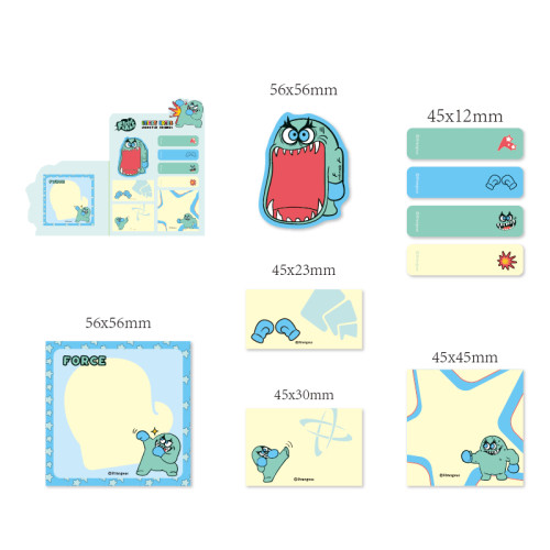 Monster Bi-fold Sticky  Note Pad