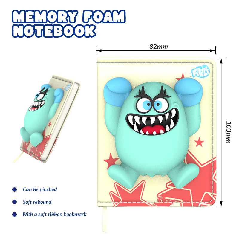 Monster Memory Foam Notebook-small Fun & Functional Notepad