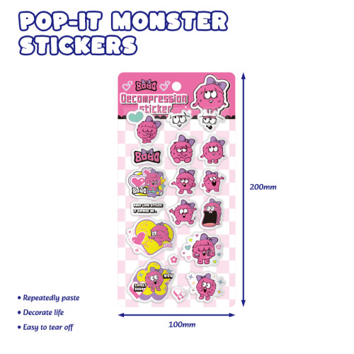 Pop-it Monster Stickers