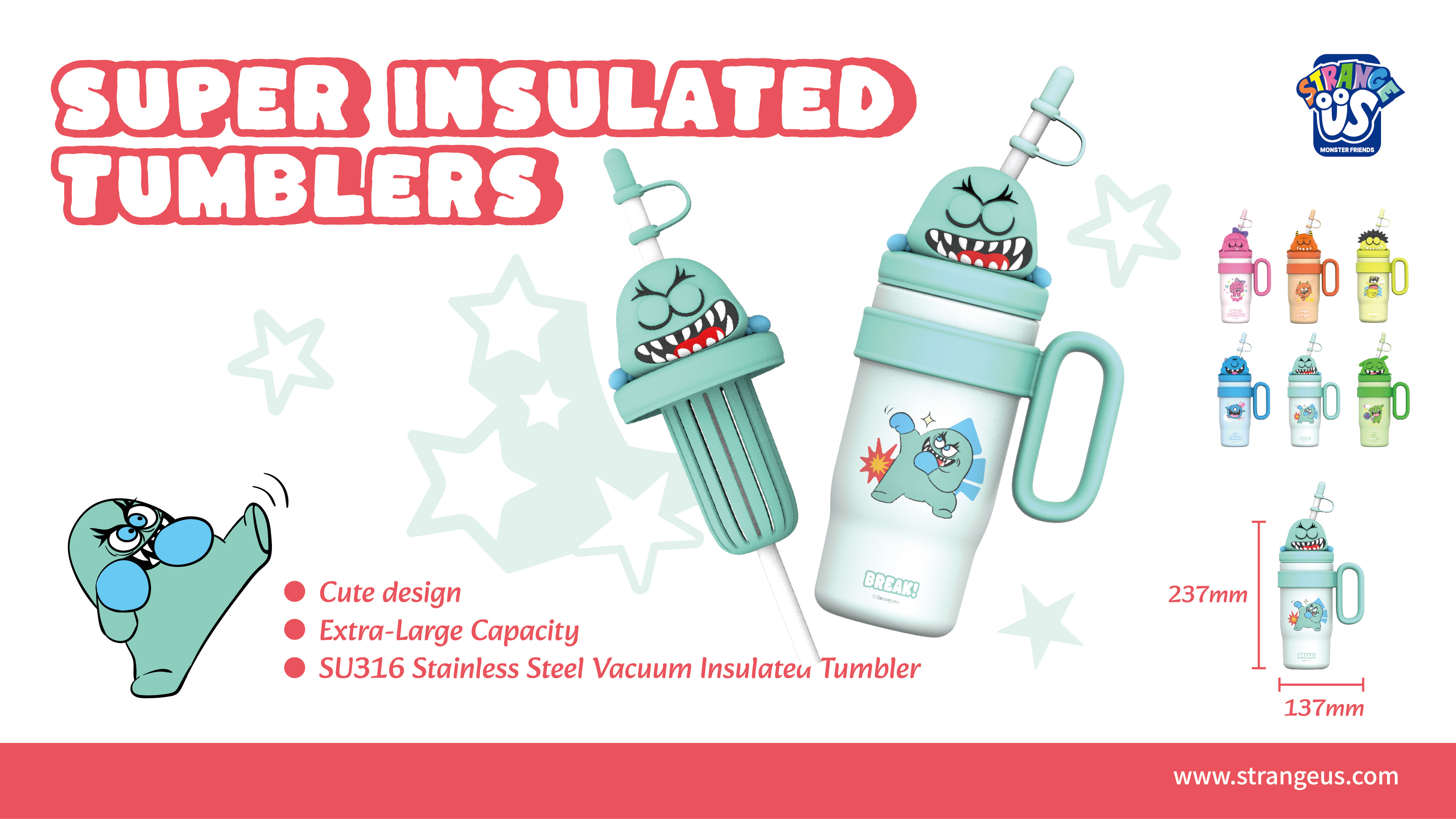 Cute Monster Click Pens