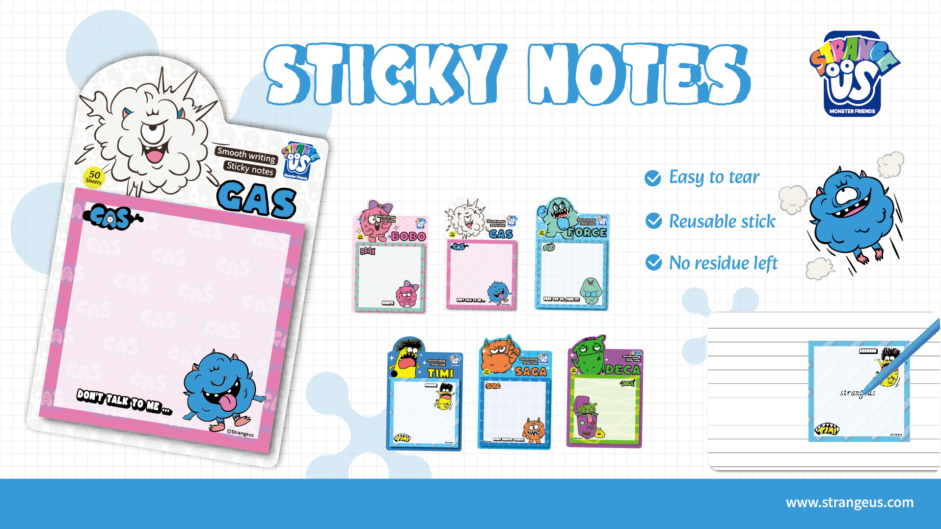 Cute Monster Click Pens