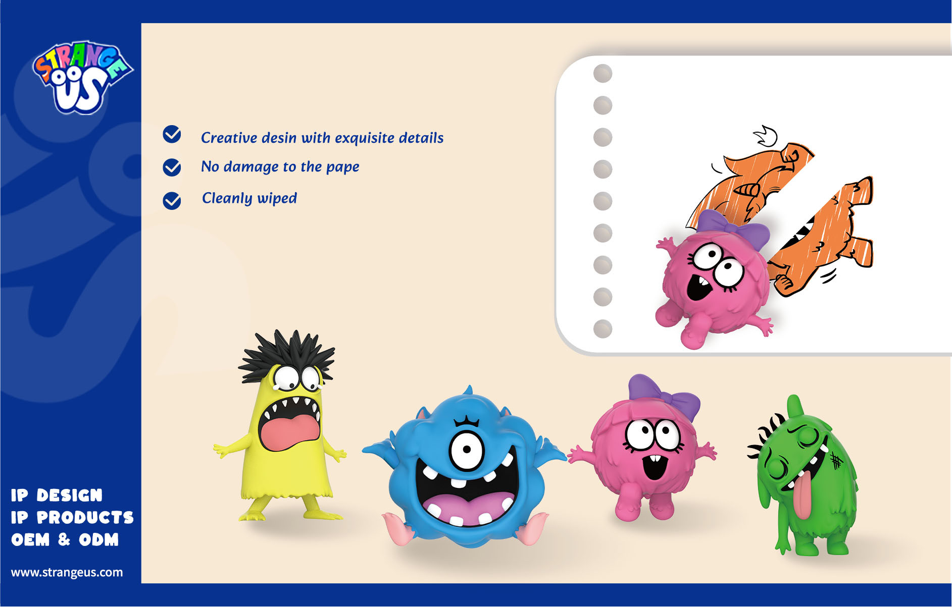 Cute Monster Click Pens