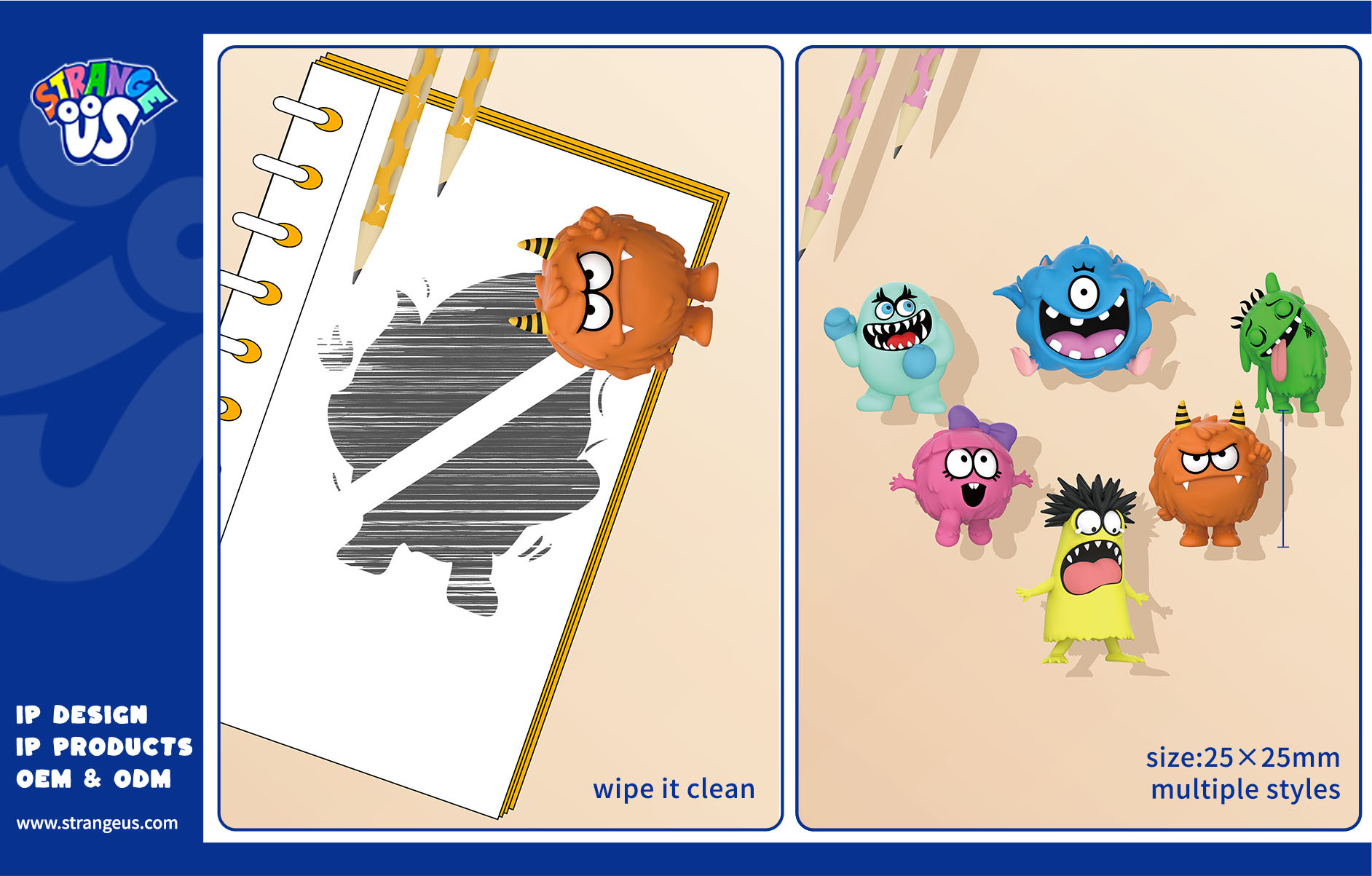 Cute Monster Click Pens