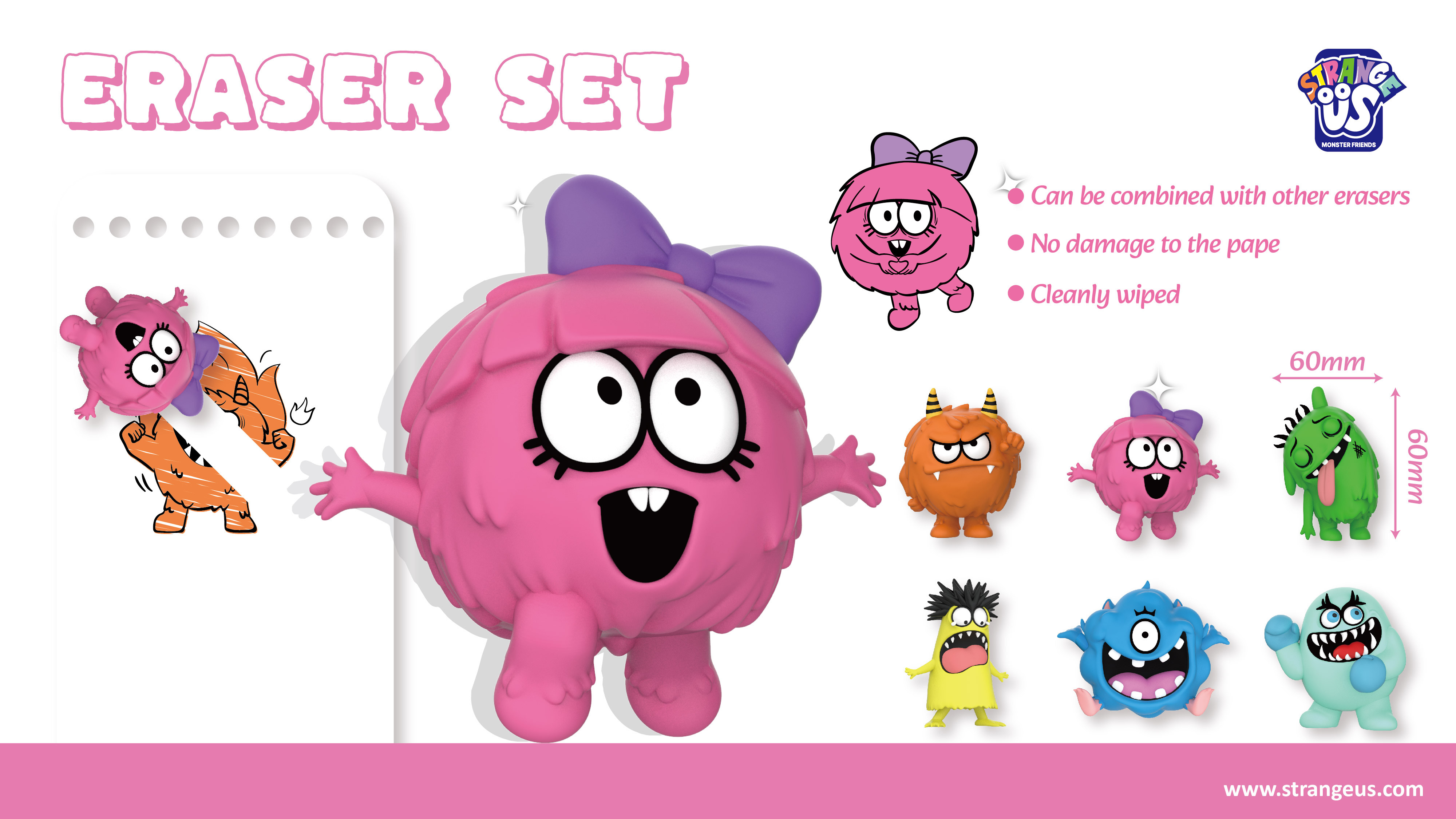 Cute Monster Click Pens