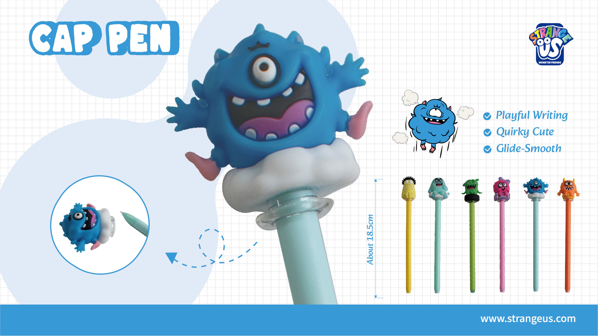 Cute Monster Click Pens