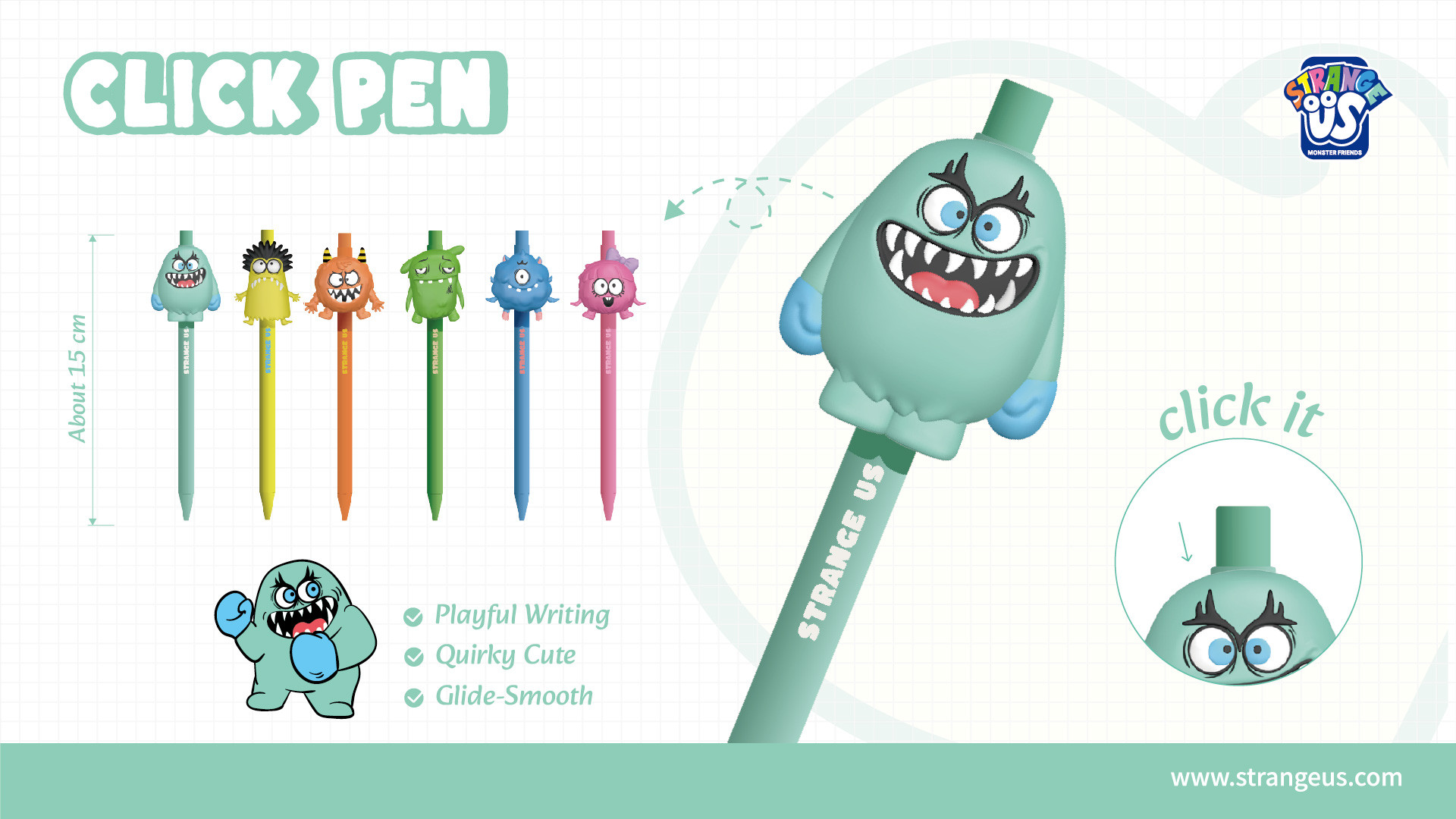 Cute Monster Click Pens