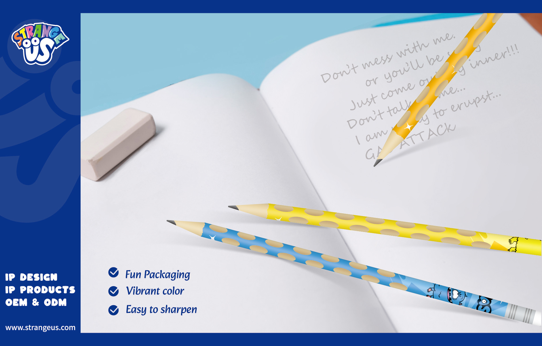 Cute Monster Click Pens