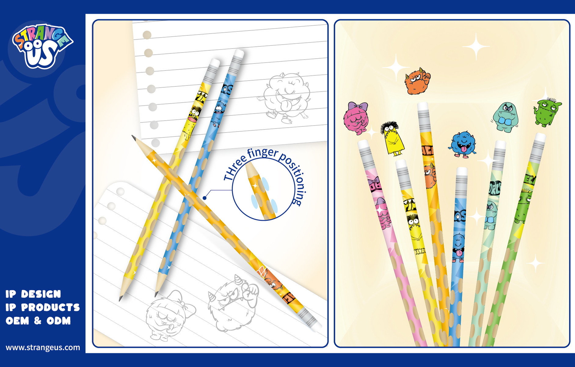 Cute Monster Click Pens