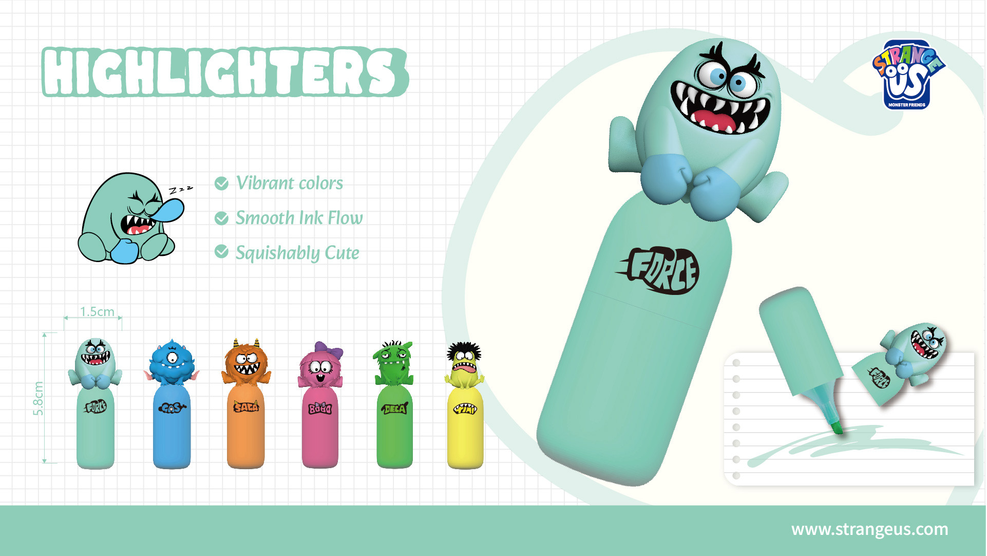 Cute Monster Click Pens
