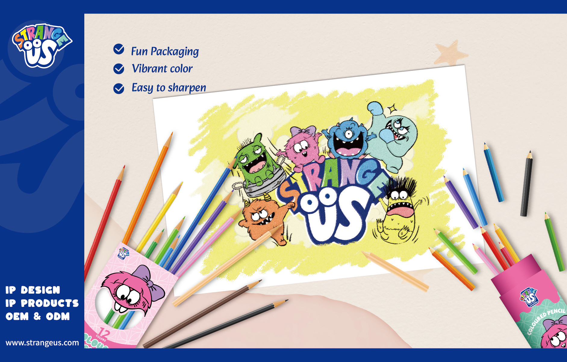 Cute Monster Click Pens