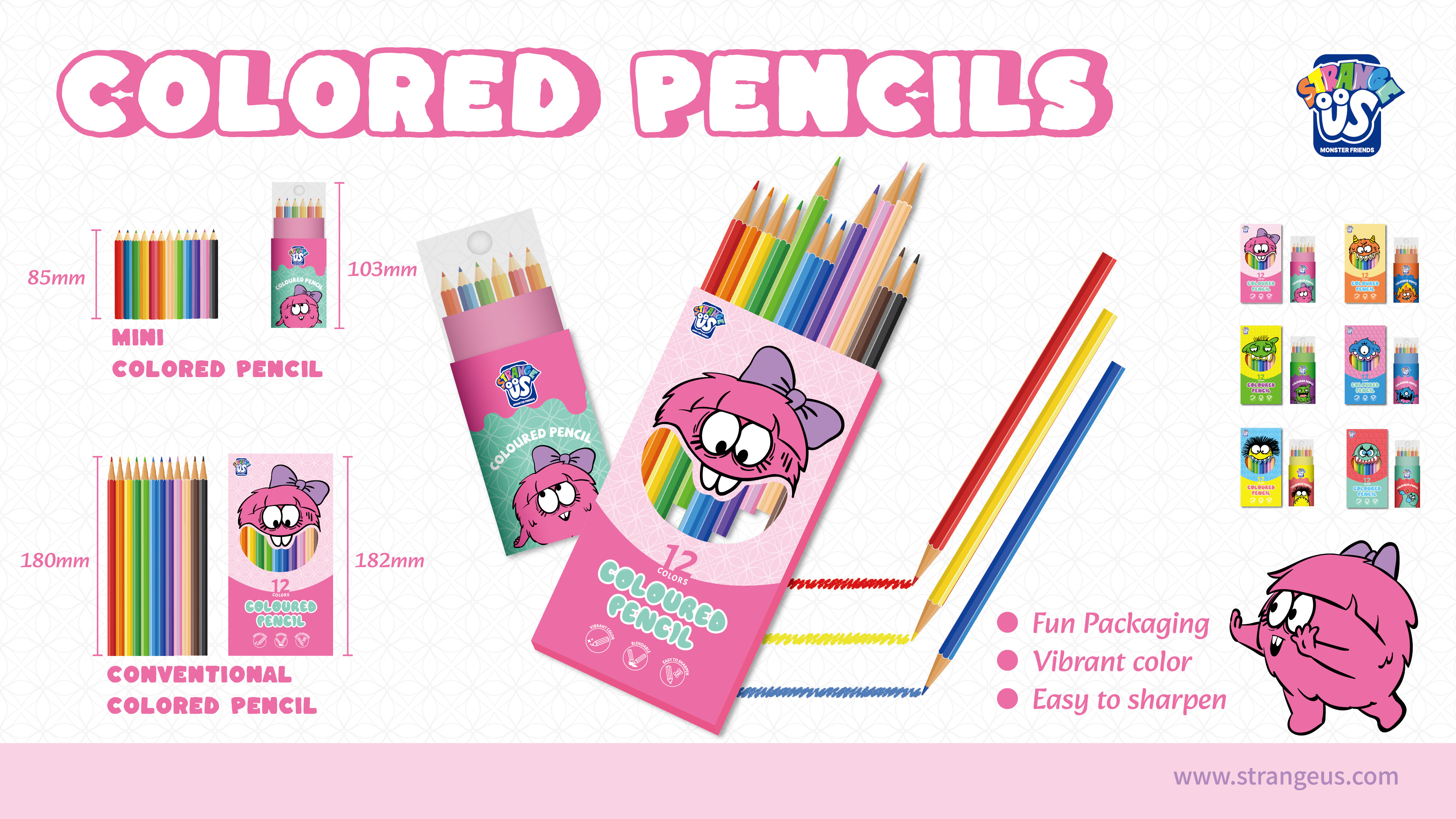 Cute Monster Click Pens