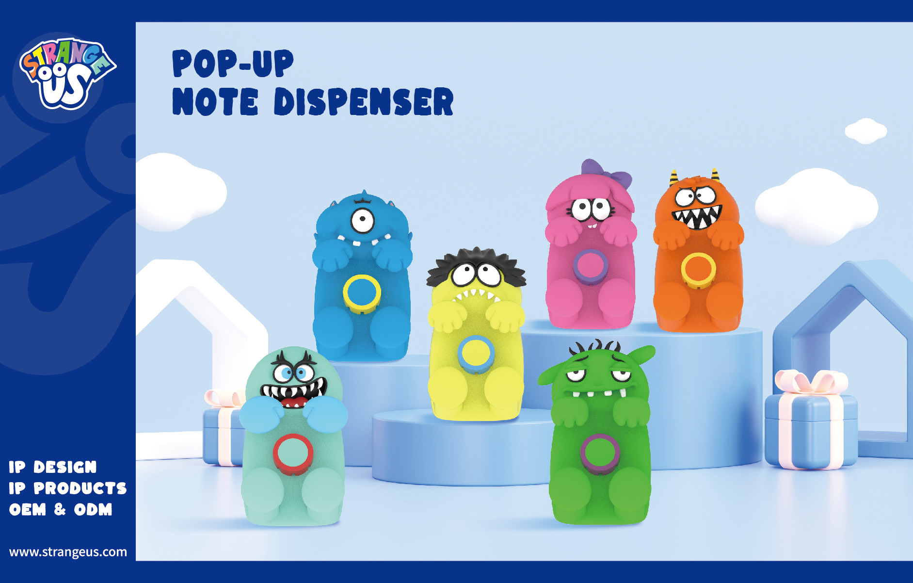 Cute Monster Click Pens