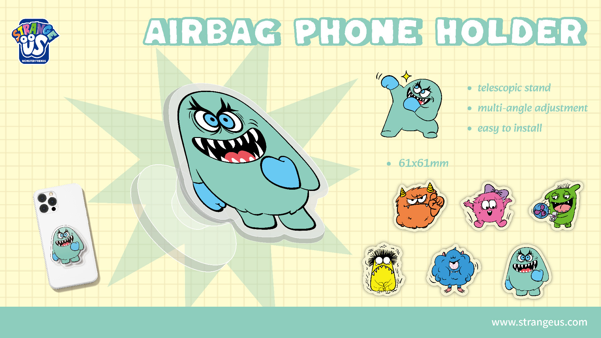 Cute Monster Click Pens