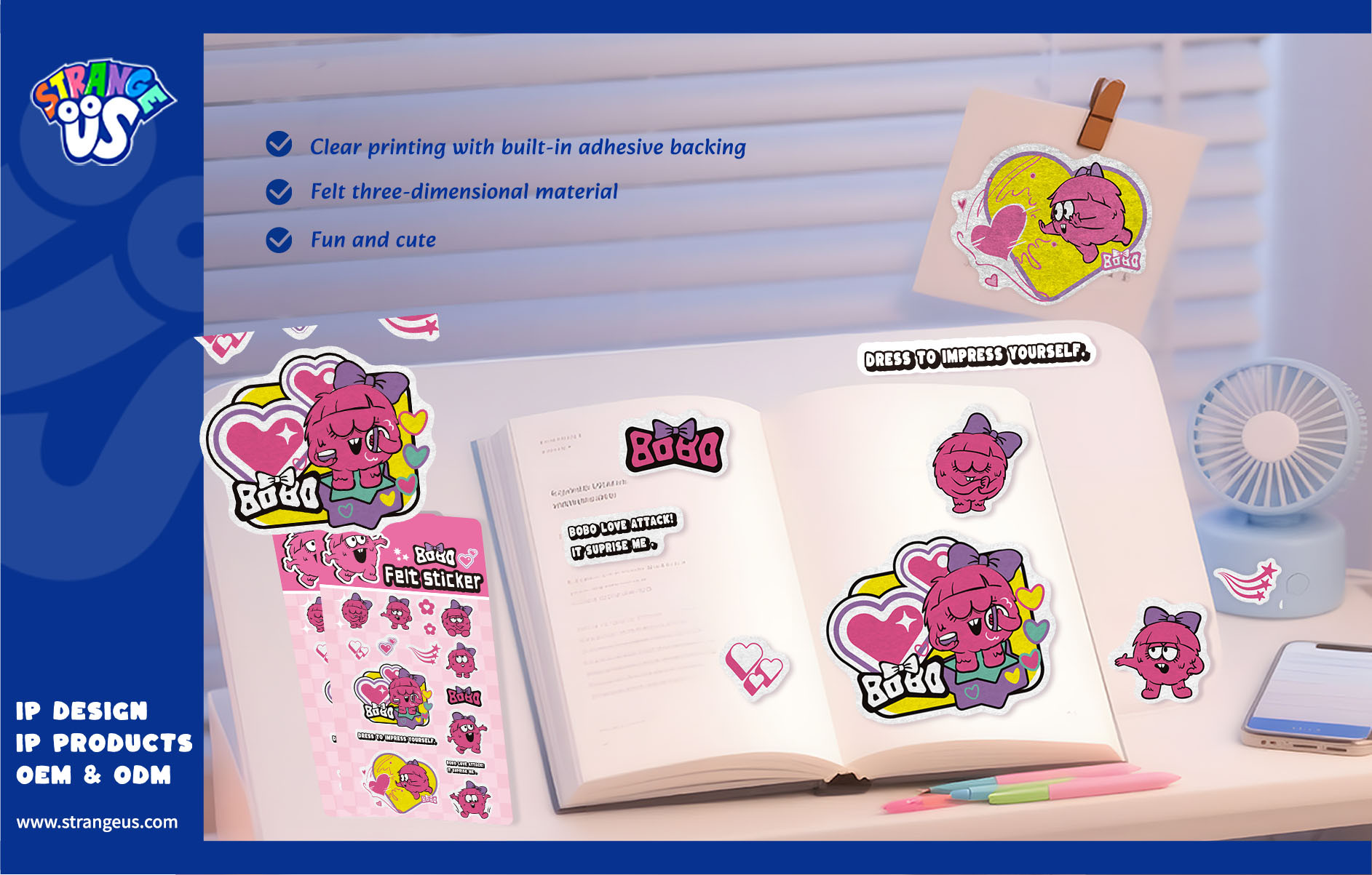 Cute Monster Click Pens
