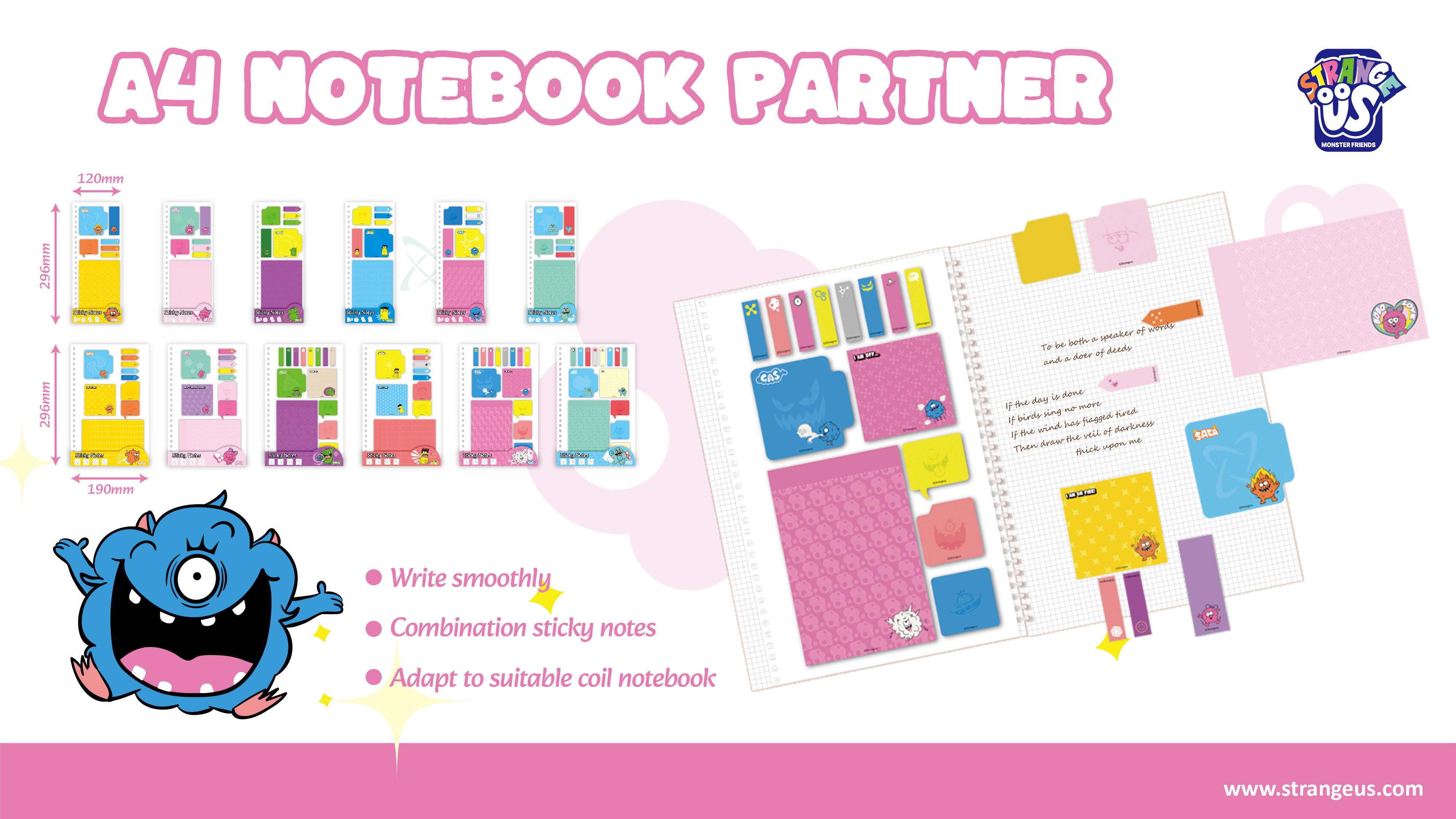 Cute Monster Click Pens