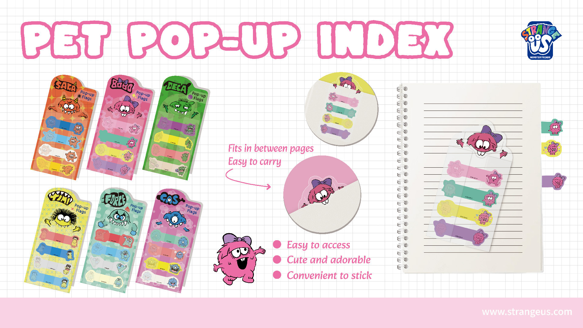 Cute Monster Click Pens