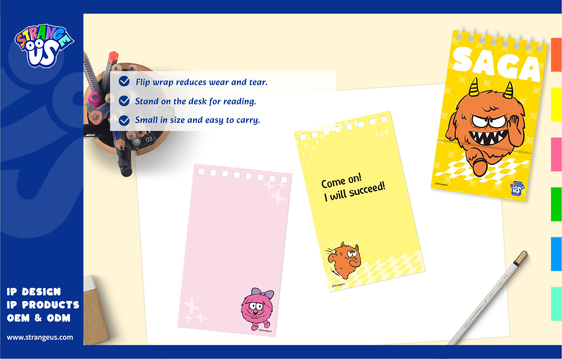 Cute Monster Click Pens