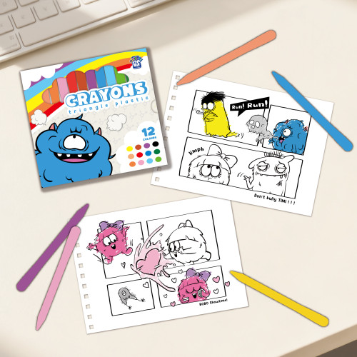 Monster Triangle Plastic Crayons